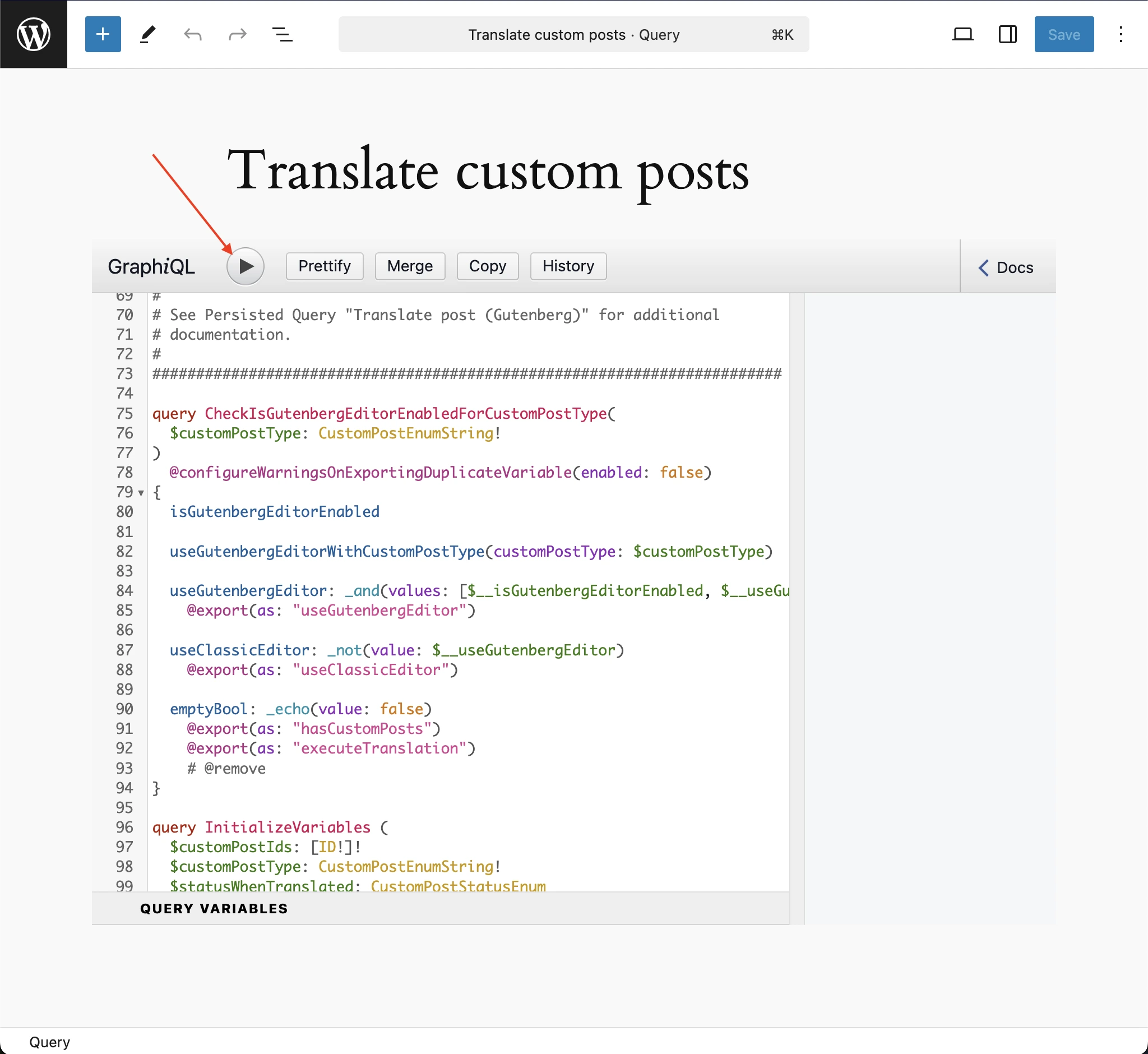 编辑 Translate custom posts 条目