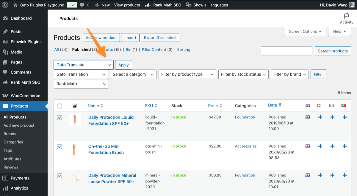 批量翻译 WooCommerce 商品