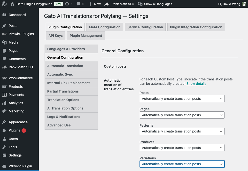 使用 Gato AI Translations for Polylang 自动翻译 WooCommerce 商品